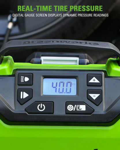 Greenworks 24V (12V/24V) Inflator Pump with 2Ah USB Battery & Charger 3401602