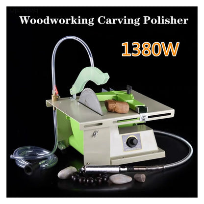 1380W Jewelry Stone Rock Woodworking Carving Polisher Buffer Lathe Grinding Cutting Machine Set Electric Grinder Tools Kit