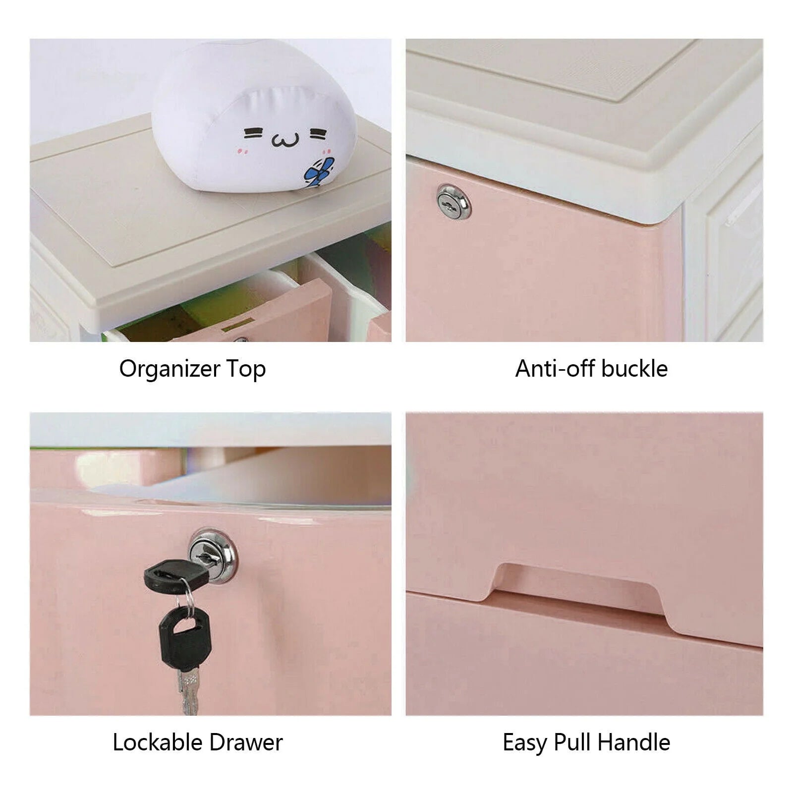 Oukaning 6 Drawer Dresser Furniture Bedroom Organizer Chest of Drawers Clothes Storage