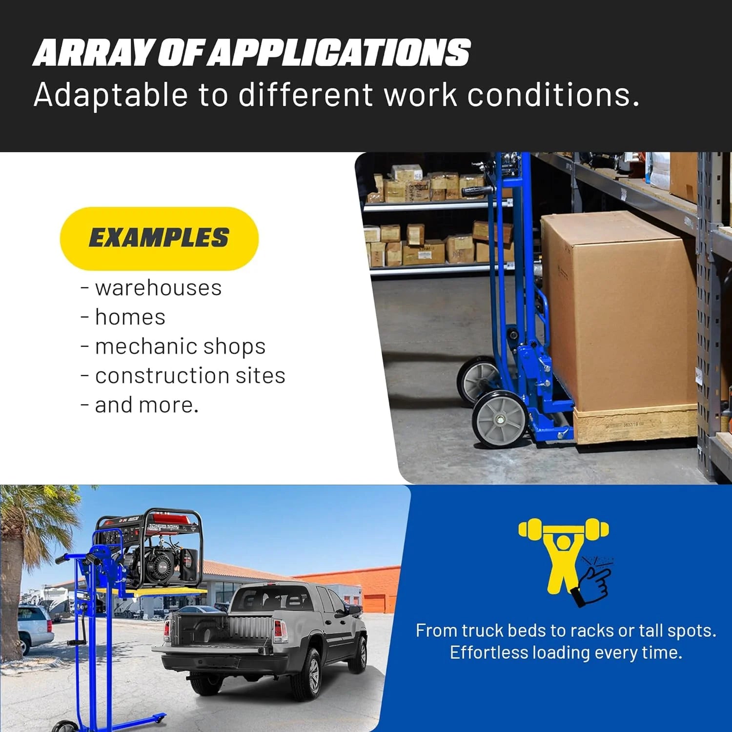 Goodyear 330 Lbs Material Lift & Stacker - Manual Winch, Max Lift 40" Inches