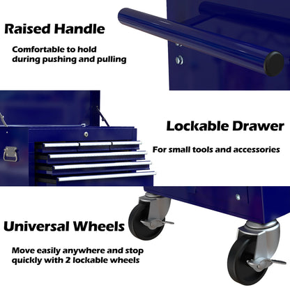 WLVOS Rolling Tool Chest with Lock, Removable Storage Cabinet, 8-Drawer, Blue