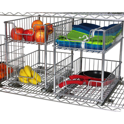 TRINITY EcoStorage 2-tier Wire Drawer with Slides, 2-pack