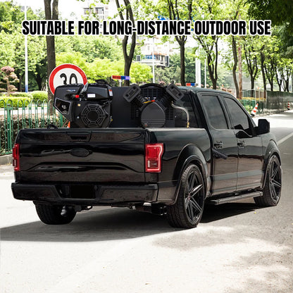 Horizontal 6.5 HP 9 Gal Gas-Powered Portable Air Compressor Double Tank 125 PSI 12 CFM