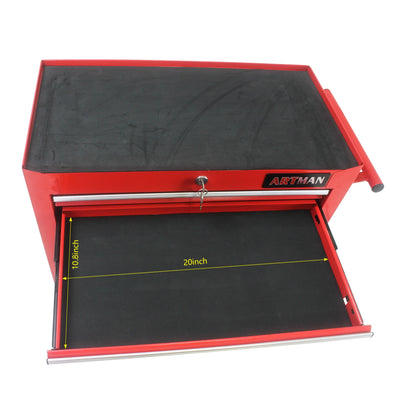 7-Drawer Rolling Tool Chest, Metal Tool Storage Organizer Cart with Locking System and Wheels, Multifunctional Mechanic Tool Cart for Garage, Warehouse, Workshop, Repair Shop, Red