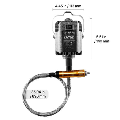 VEVOR Flex Shaft Grinder, 1000W 30,000RPM Electric Flex Shaft Rotary Tool Carver, Multi-functional Hanging Grinding Machine with 31PCS Accessories & Foot Pedal for Carving Buffing Drilling Polishing