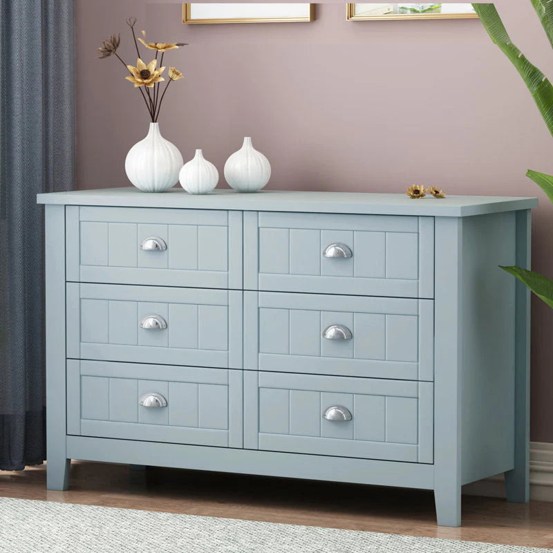 Chest of Dresser, 6 Drawer with Storage for Bedroom and Living Room, Black