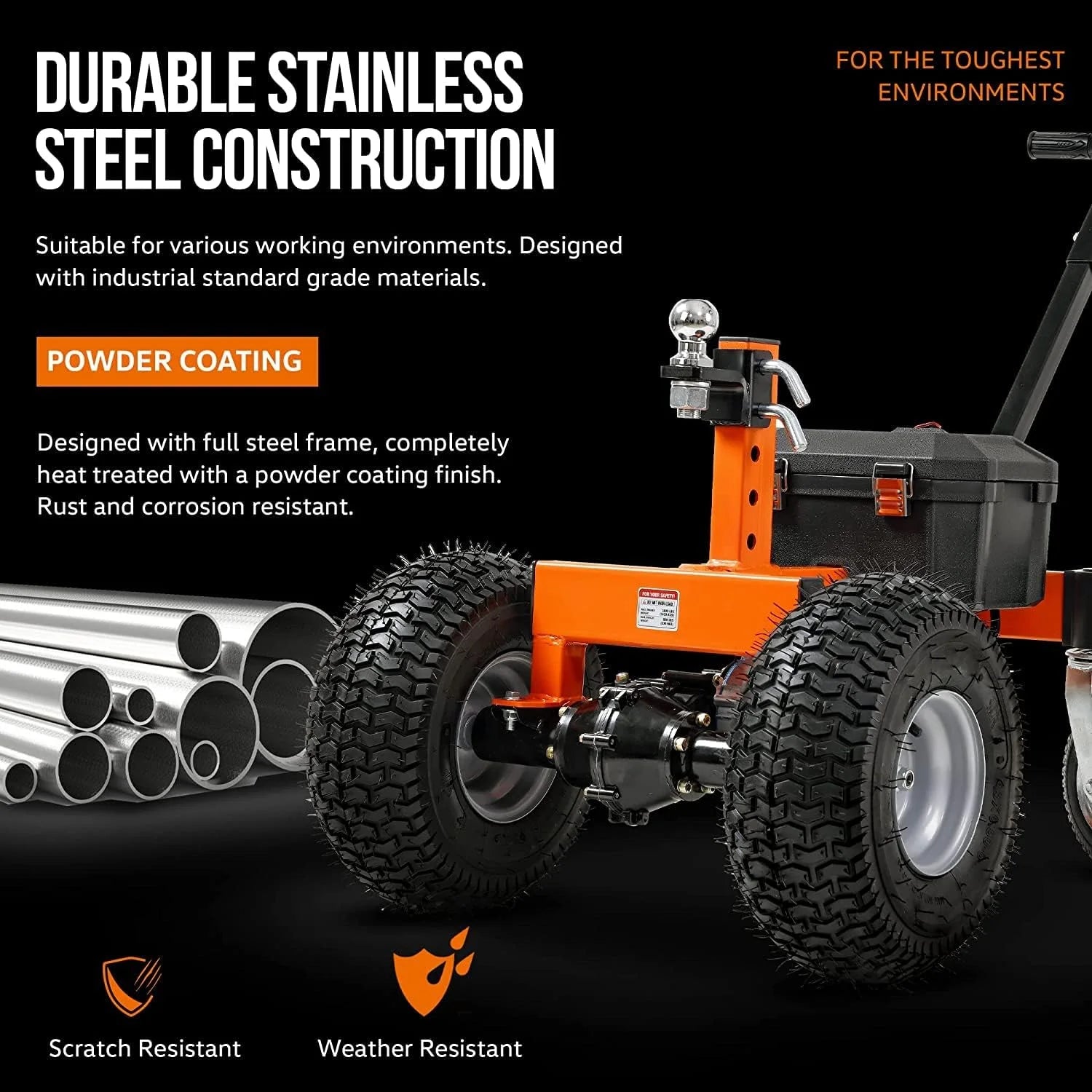 SuperHandy Motorized Trailer Dolly with Tow Tires - 24V, 3600 lbs Towing Capacity, 600 lbs Tongue Weight