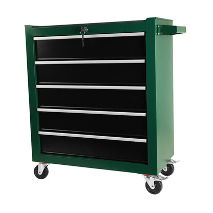 Rolling Tool Chest with 5-Drawer, Tool Box with Wheels, Multifunctional Tool Cart Mechanic Tool Storage Cabinet for Garage, Warehouse, Workshop, Repair Shop, Blue