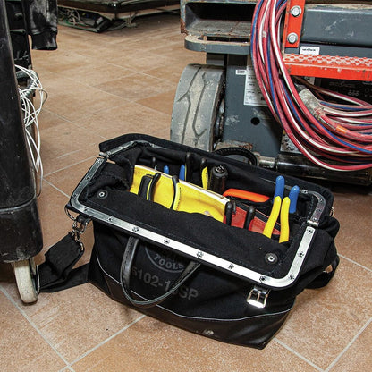 Klein Tools 510216SPBLK 16 in. Deluxe Canvas Tool Bag - Large, Black