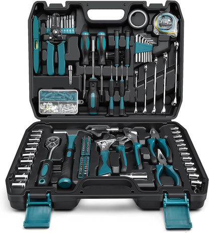 Home Tool Kit 281-PCs - General Basic Home Auto Repair Tool Kits - Complete Portable Hand Tool Sets for Women - Tool Box Set with Socket Wrench Set & Screwdriver Sets & Hex Key & Pliers
