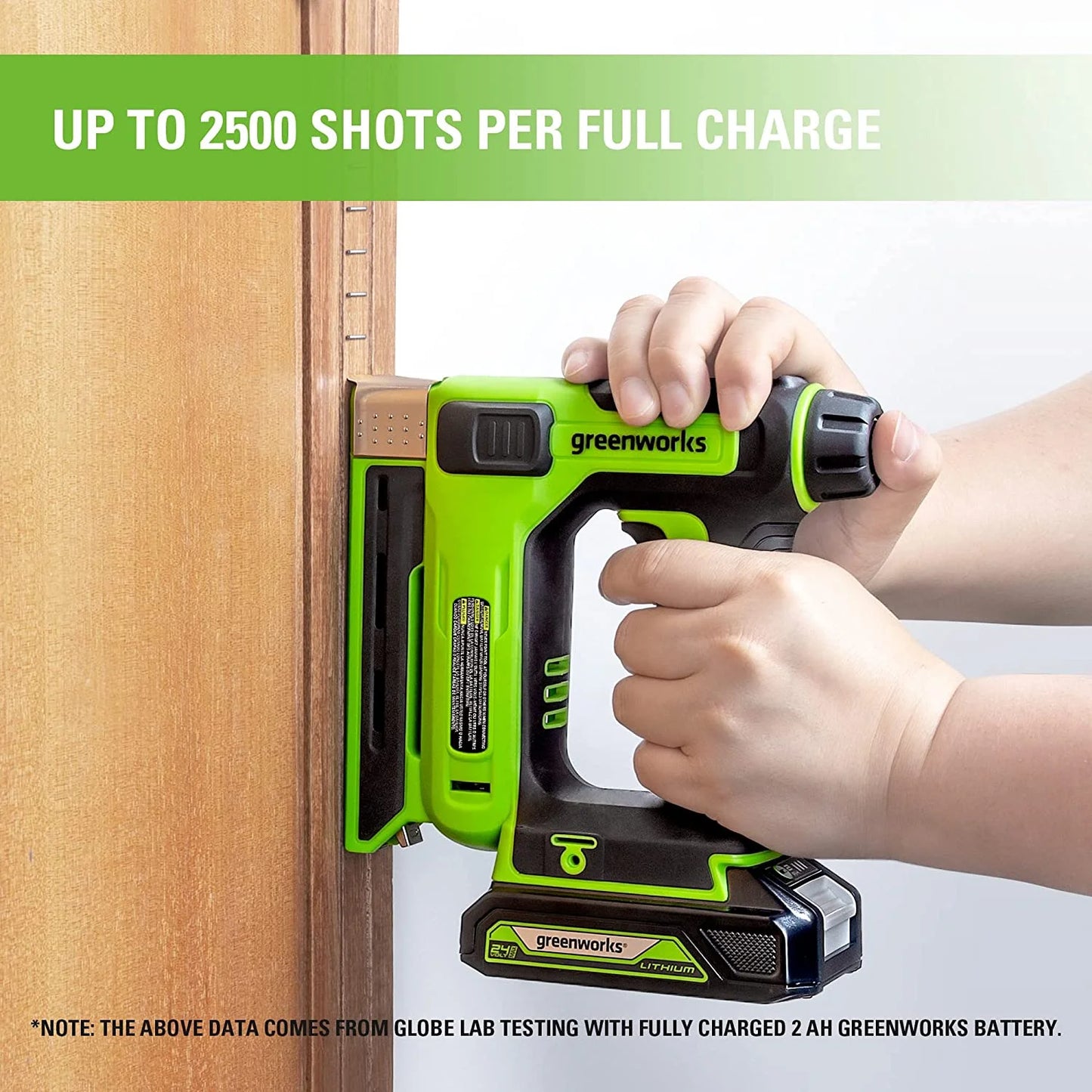 Greenworks 24V 3/8" Crown Stapler with 2Ah Battery & 2A Charger