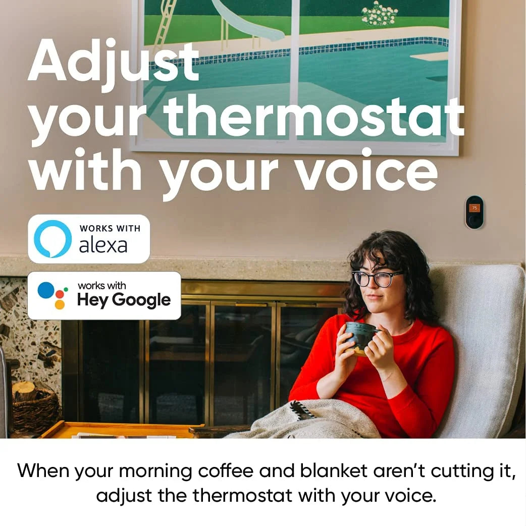 WYZE Smart Wifi Thermostat for Home with App Control Works with Alexa and Google Assistant, Black