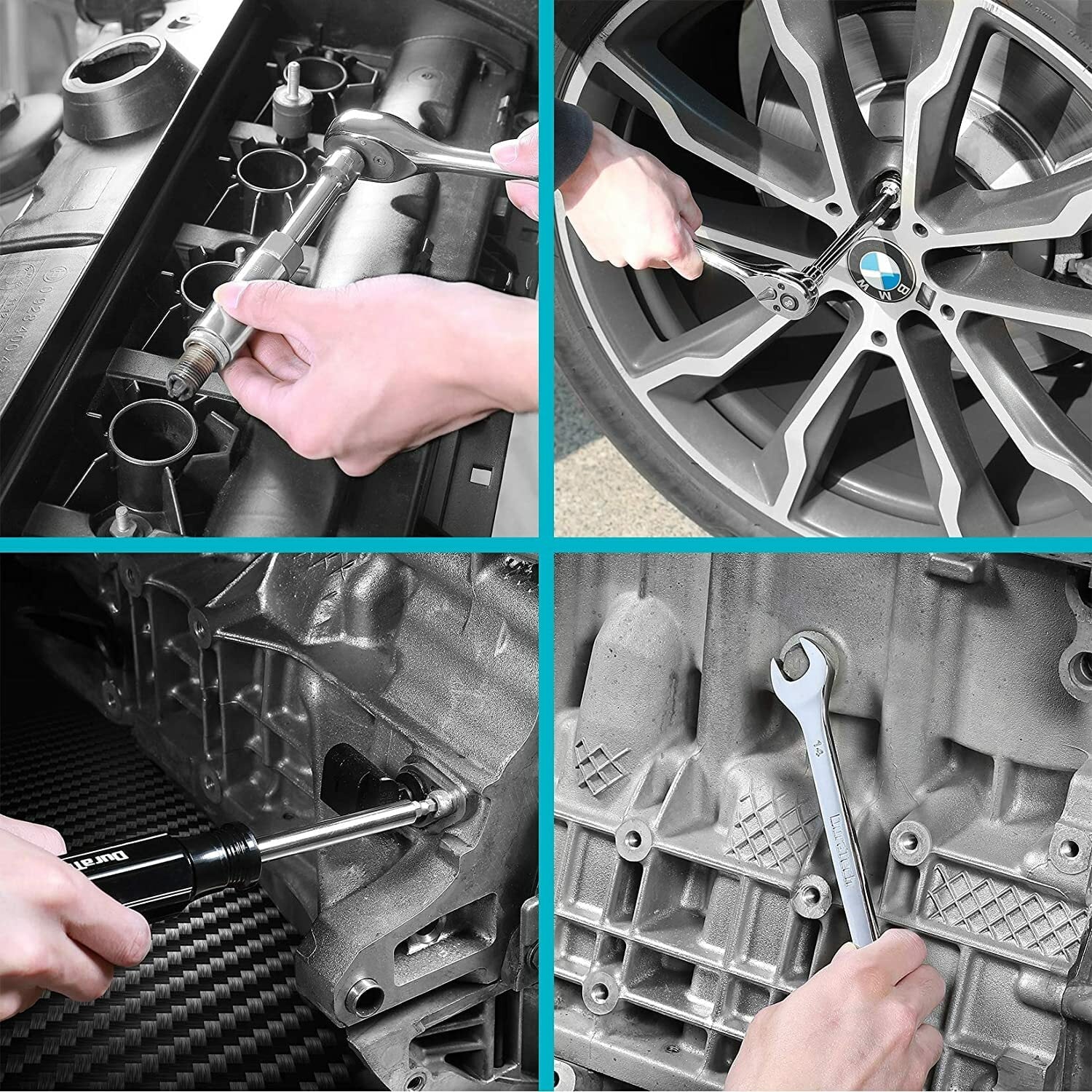 DURATECH 497 Piece Mechanics Tool Set SAE/Metric Ratchet And Wrench Sockets Set