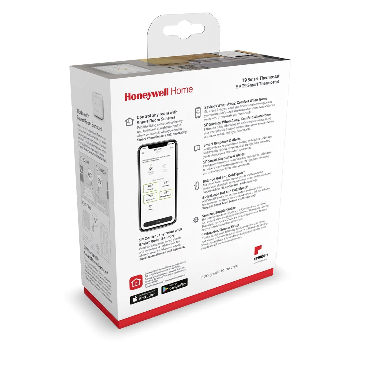Honeywell Home T9 WIFI Smart Thermostat with RoomSmart Sensor