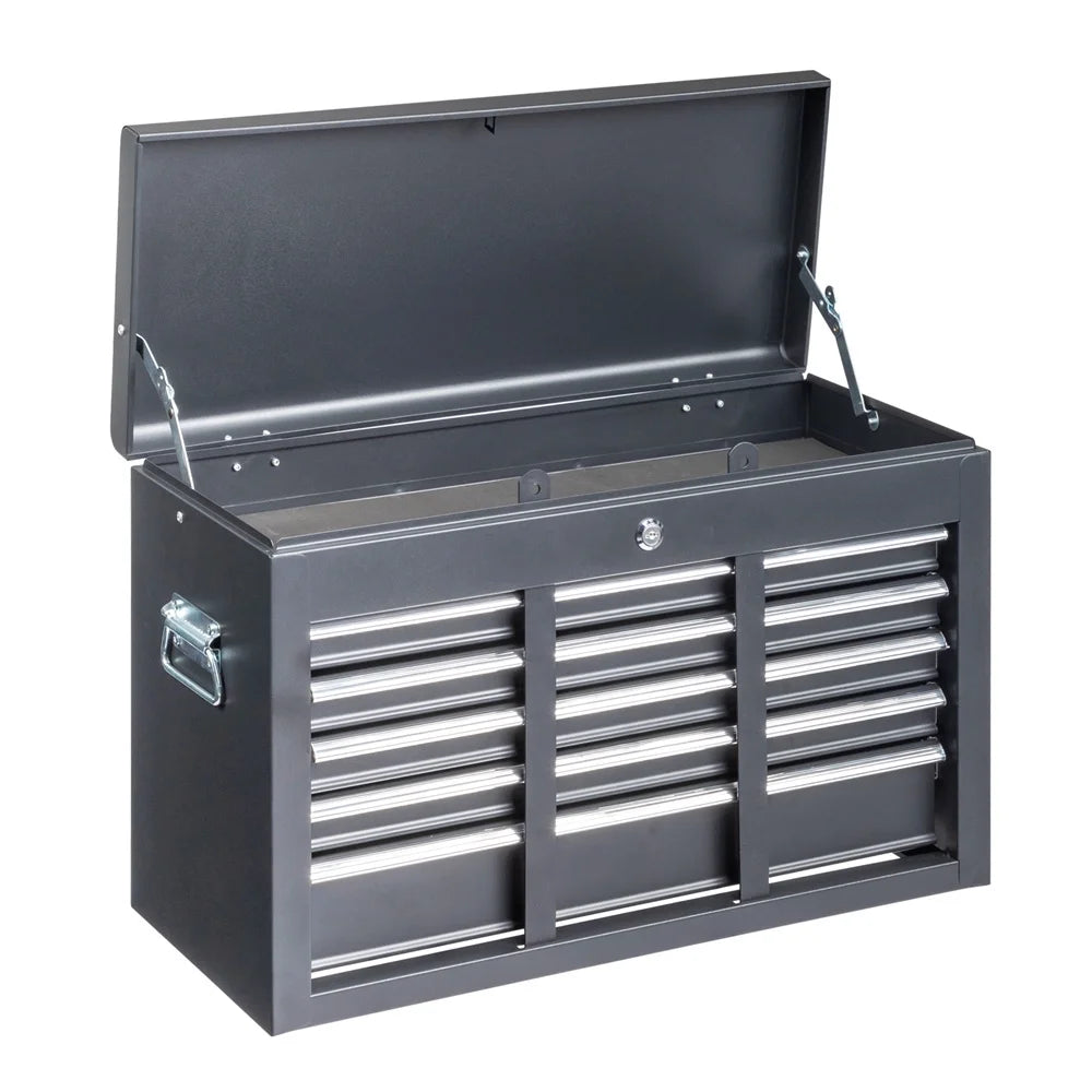 Tcbosik Combined Metal Tool Chest, 9 Drawers Rolling Tool Chest on Wheels, 2 in 1 Detachable Tool Cabinet for Warehouse Garage Workshop, Black