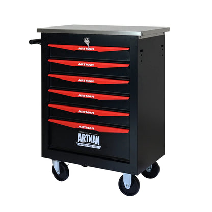 ARTMAN 6 Drawers Metal Rolling Storage Tool Chest Cabinet Cart with Wheels,with Key Locking and Parking Brake, Tool Box for Garage Workshop Warehouse