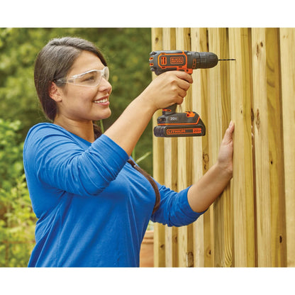 BLACK+DECKER 20V Cordless 3/8 in Drill Driver, 1.5Ah, Battery and Charger Included