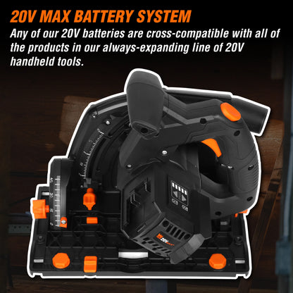 WEN 20V Max 6.5-Inch Cordless Brushless Plunge Cut Variable Speed Track Saw (Tool Only - Batteries Not Included)