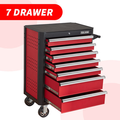 28inchTool Cabinets Rolling Toolbox with 7 Drawers, Metal Tool Chest with Wheels, Tool Cart for Garage, Warehouse, Repair Shop, Workshop