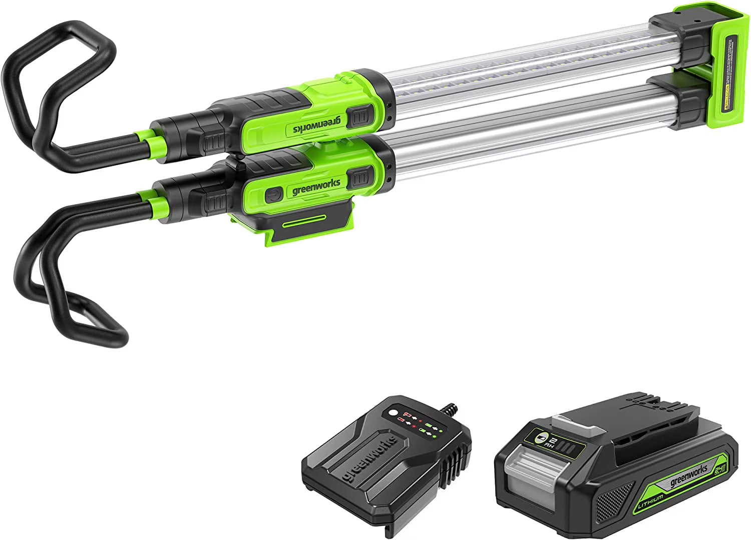 Greenworks 24V Underhood Work Light, 1200 Lumen LED Light Bar with 2Ah Battery and Charger