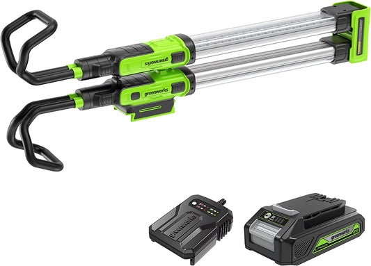 Greenworks 24V Underhood Work Light, 1200 Lumen LED Light Bar with 2Ah Battery and Charger