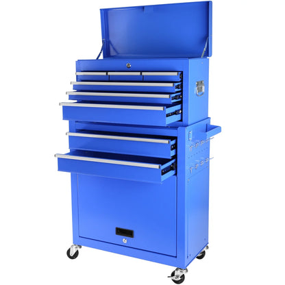 Roller Tool Chest with 8-Drawer and Wheels,Tool Box Organizer for Workshop Mechanics Garage ,Detachable Large Tool Cabinet ,Storage Organizer for Workshop Garage Repair Shop Household,Blue