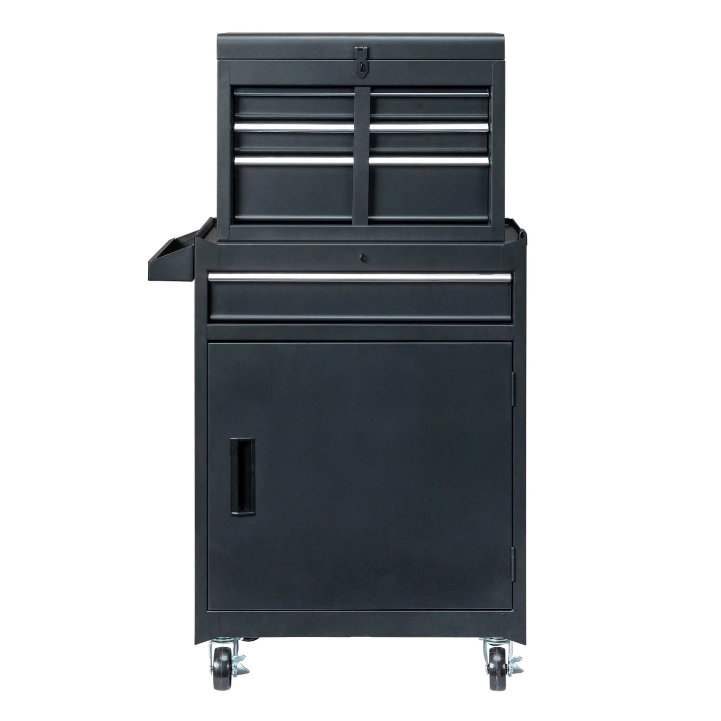 Gzxs 4-Drawer Rolling Tool Chest with Wheels, Tool Chest with Large Storage Cabinet and Adjustable Shelf, Portable Top Box with Locking System Tool Chest for Garage, Warehouse (Black)