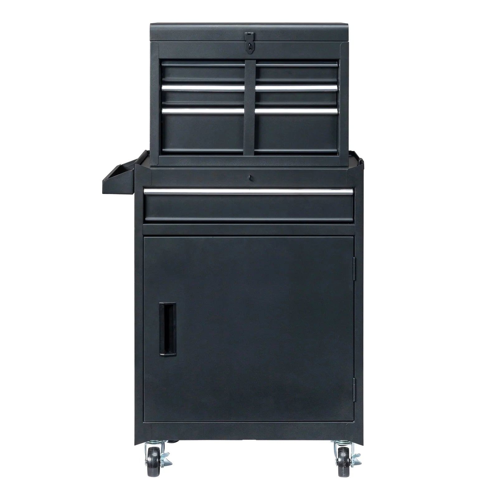 Gzxs 4-Drawer Rolling Tool Chest with Wheels, Tool Chest with Large Storage Cabinet and Adjustable Shelf, Portable Top Box with Locking System Tool Chest for Garage, Warehouse (Black)