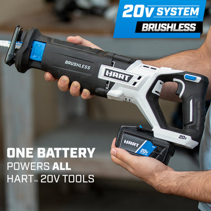 HART 20-Volt Battery-Powered Brushless Reciprocating Saw (Battery Not Included)