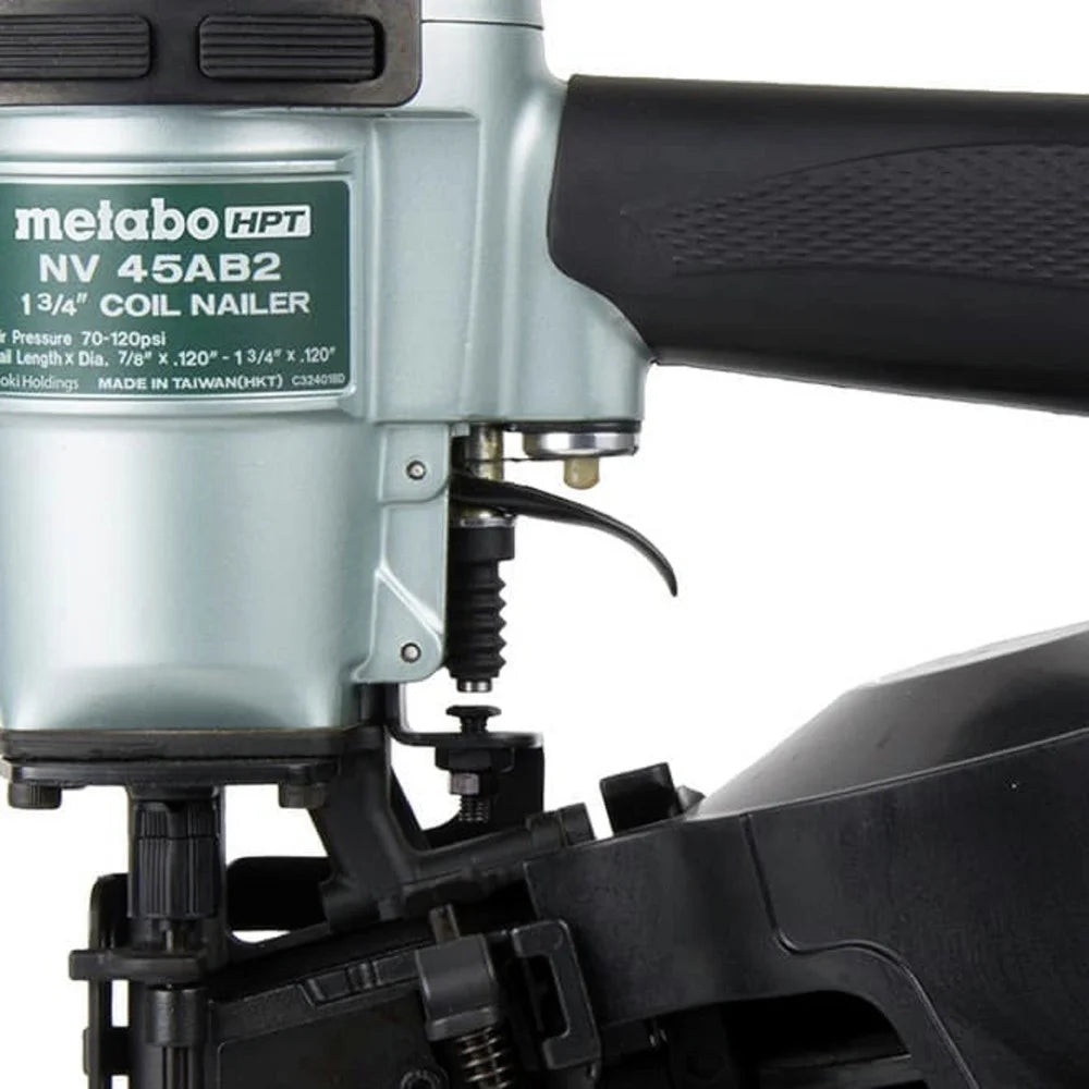 Metabo HPT Roofing Nailer, Pro-preferred Pneumatic Power Nailers in Roofing tools, Pneumatic Roofing Nailer for Asphalt Roofing Shingles, Nailer 16 Degree 7/8? to 1-3/4? Roofing Nails, NV45AB2
