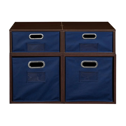 Regency Niche Cubo Modular Storage Shelf with Optional 2 Full and 2 Half Sized Folding Storage Bins