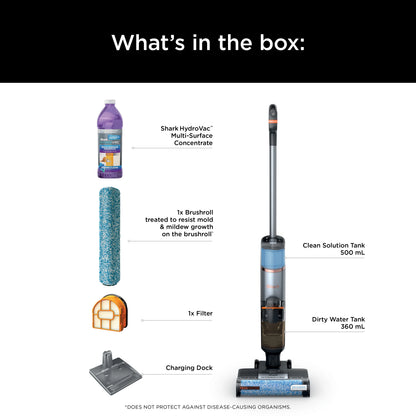 Shark HydroVac MessMaster 3-in-1 Vacuum Cordless Mop w/Self-Cleaning, Stain Boost 12oz Formula, WD260