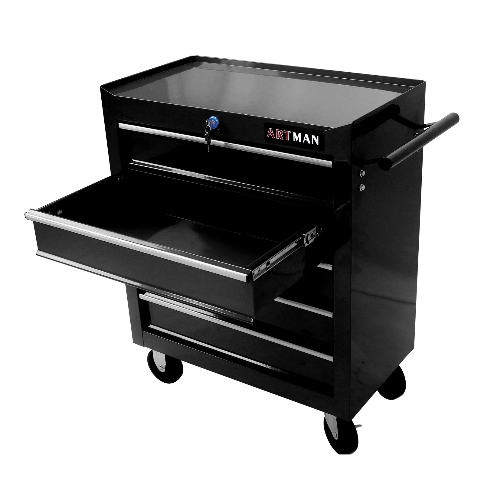 5 Drawers Rolling Tool Box Cart Tool Chest Tool Storage Cabinet with 4 Wheels US