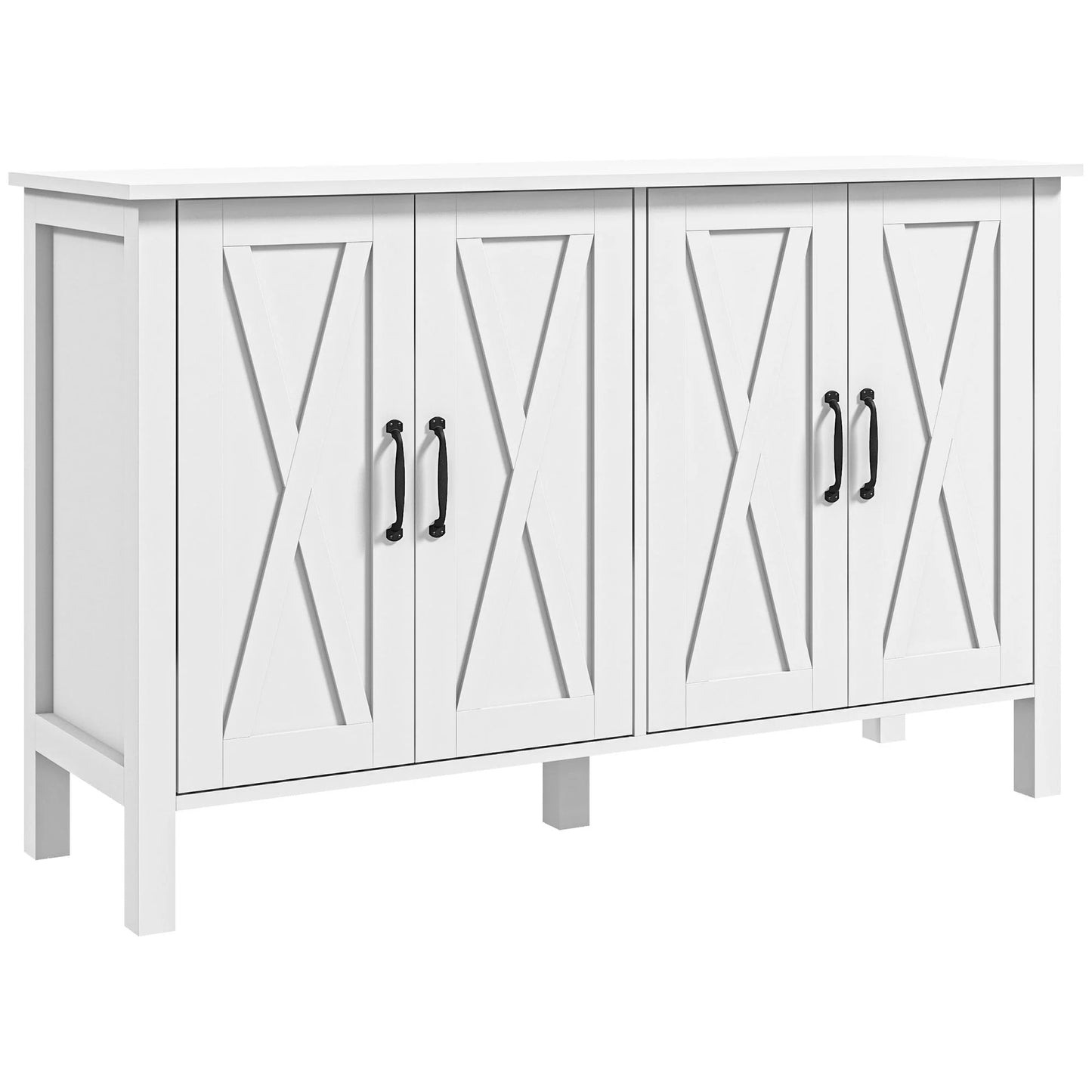 HOMCOM Buffet Sideboard, Coffee Bar Cabinet with Storage, White