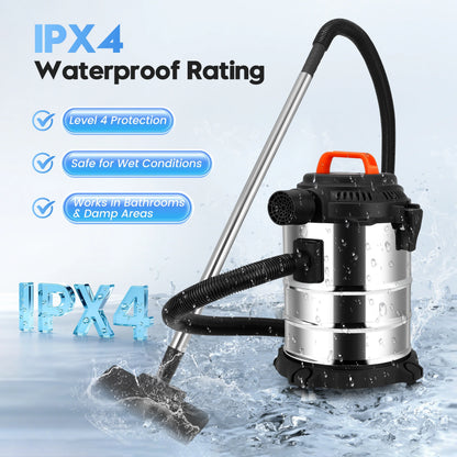 RELOIVE Wet Dry Vacuum,4.5 Gallon 2000W 6.5 Peak HP,3-in-1 Stainless Steel Shop Vacuum Wet and Dry,with Filter and Attachments for House Garage Workshop Car