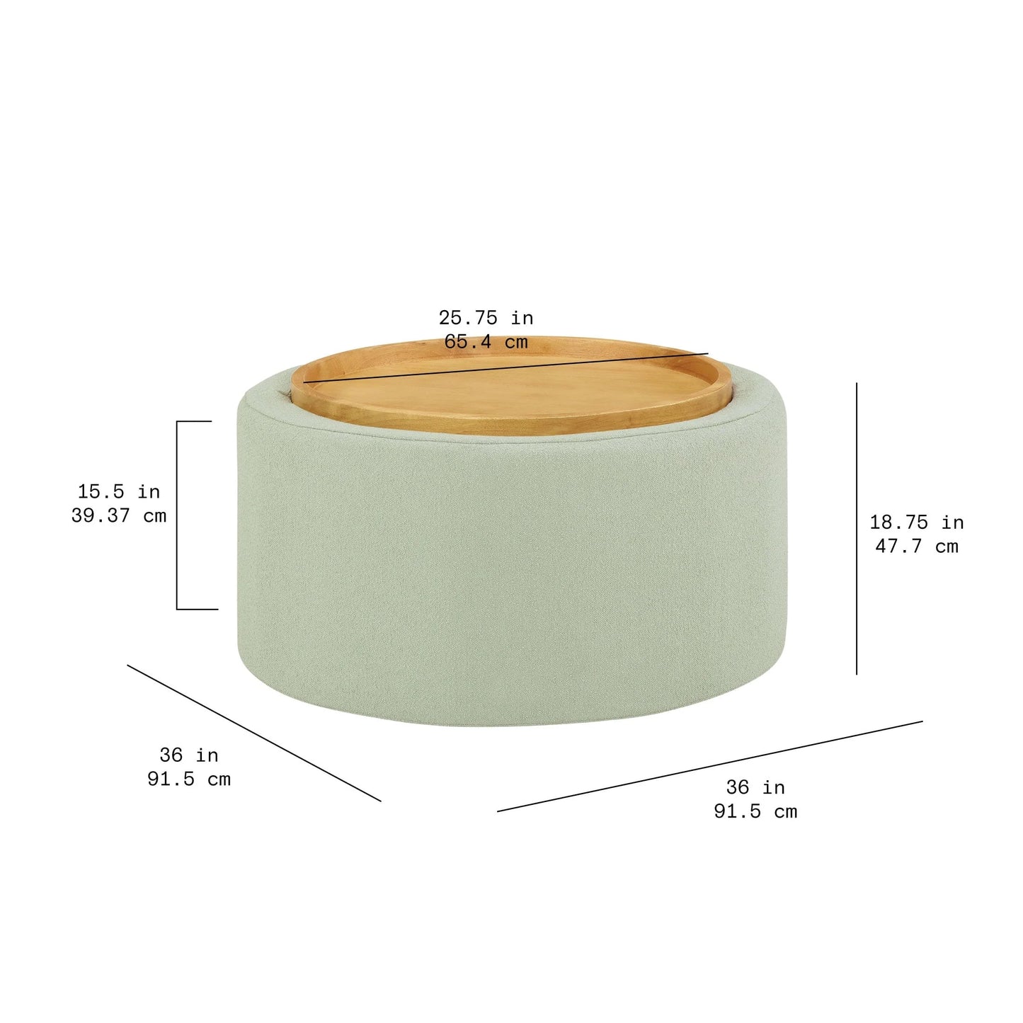 Beautiful Drew Stowaway Coffee Table with Storage by Drew Barrymore, Sage