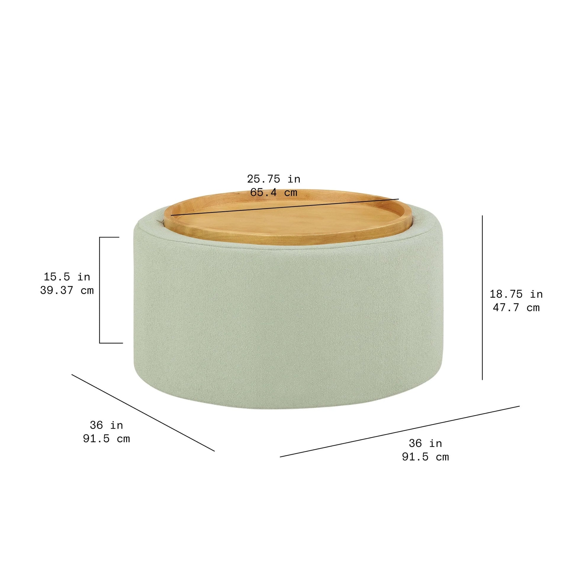 Beautiful Drew Stowaway Coffee Table with Storage by Drew Barrymore, Sage