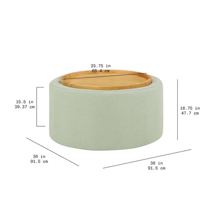 Beautiful Drew Stowaway Coffee Table with Storage by Drew Barrymore, Sage