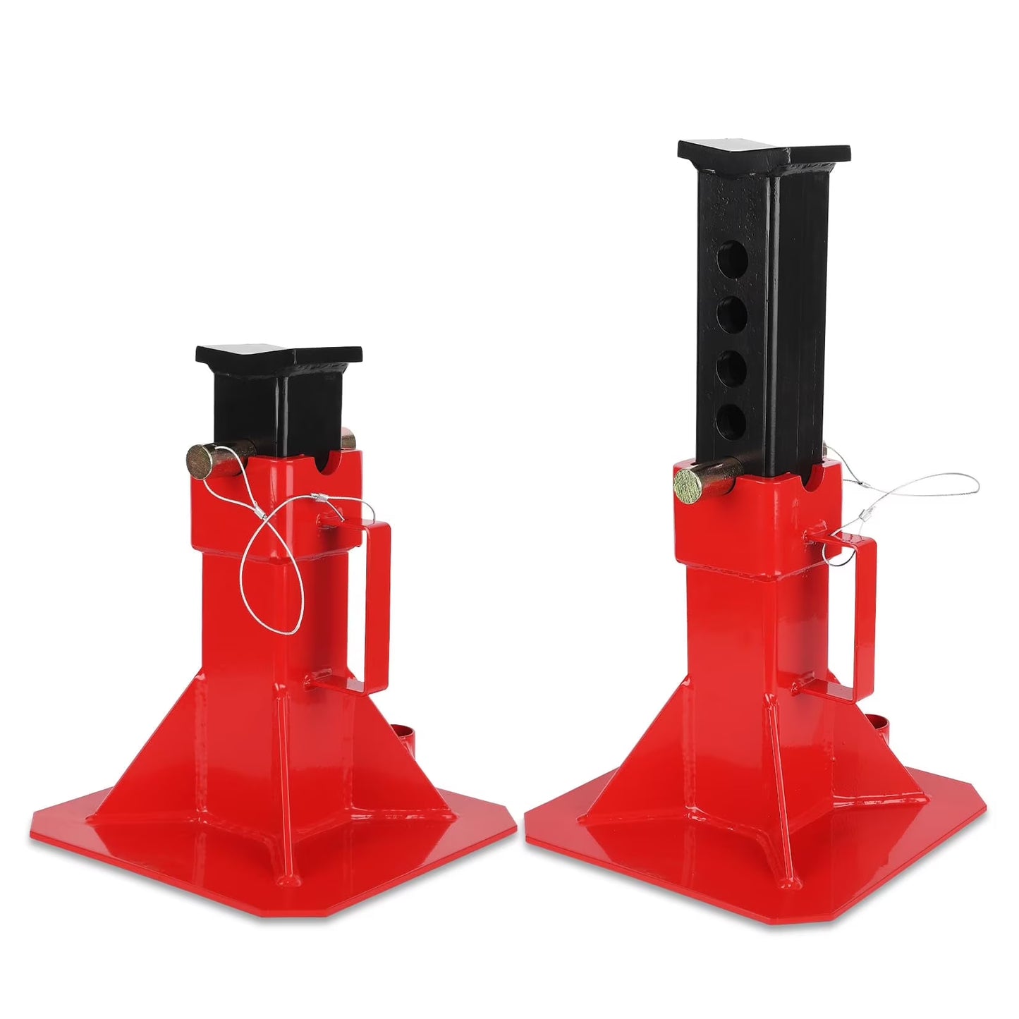 Garvee Car Jack,Floor Jack Stands,Jack Stand with Lock, for Supporting Trucks Trailers Car, Adjustable Height 11"-18", 12 Ton (26,400 Lb) Capacity, Red, 1 Pair