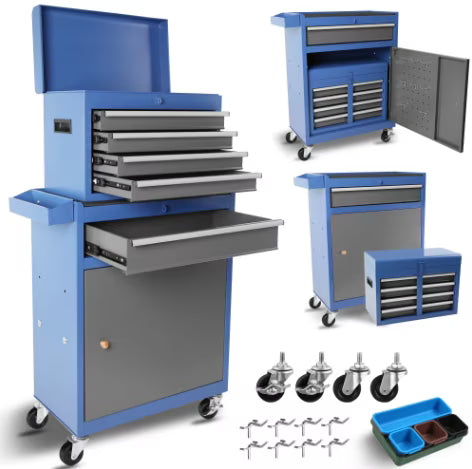 2024 New Rolling Tool Chest, 5 Drawers Rolling Tool Chest with Wheels, Portable Rolling Tool Box on Wheels, High Capacity Tool Chest Organizer for Garage, Workshop, Home Crafts Use