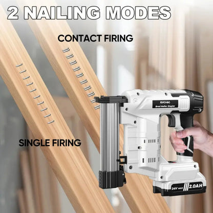 Rvchic 18 Gauge Cordless Brad Nailer,2-in-1 21V Electric Brad Nailer Stapler for Woodworking,Home Improvement,Include 1*2000mAh Battery and 1000pcs Nails