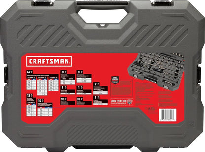 180-Tooth Ratchet Mechanic Tool Set with Gunmetal , 121-Piece Standard SAE/Metric Socket Set Includes Hard