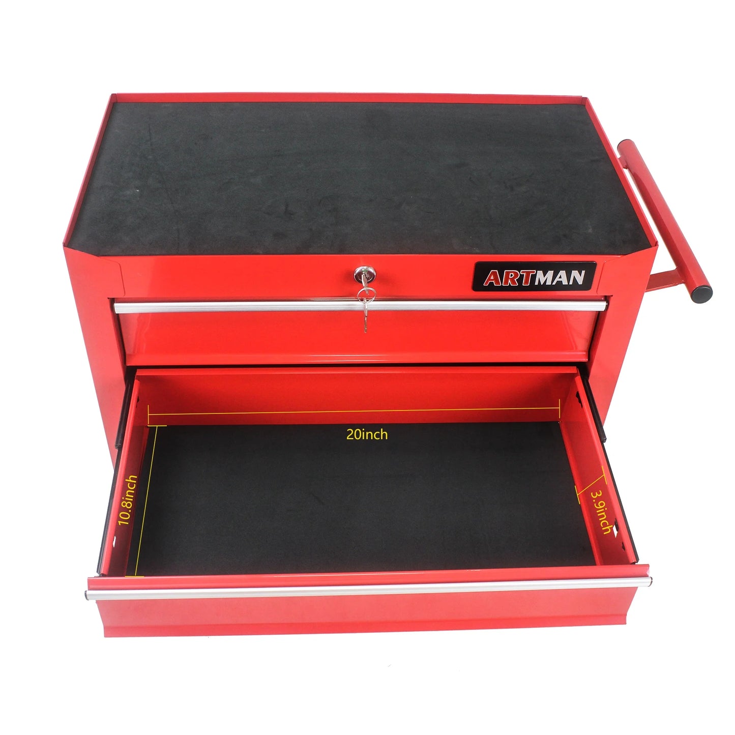 5-Drawer Rolling Tool Chest on Wheels, 24-inch Tool Storage Cabinet with Locking System for Garage Workshop Warehouse Repair Shop, Red