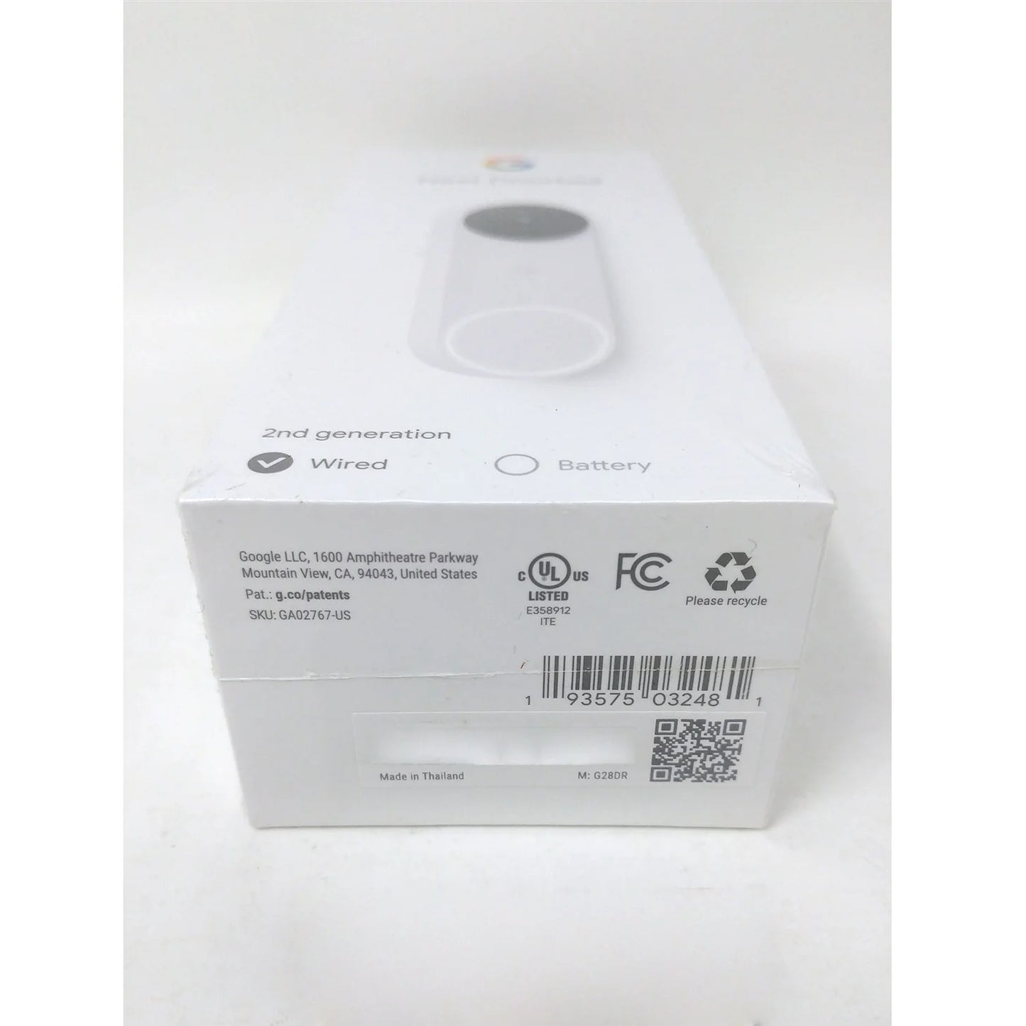 Google Nest Doorbell (Wired, 2nd gen) - Video Doorbell Camera - Doorbell Security Camera - Snow