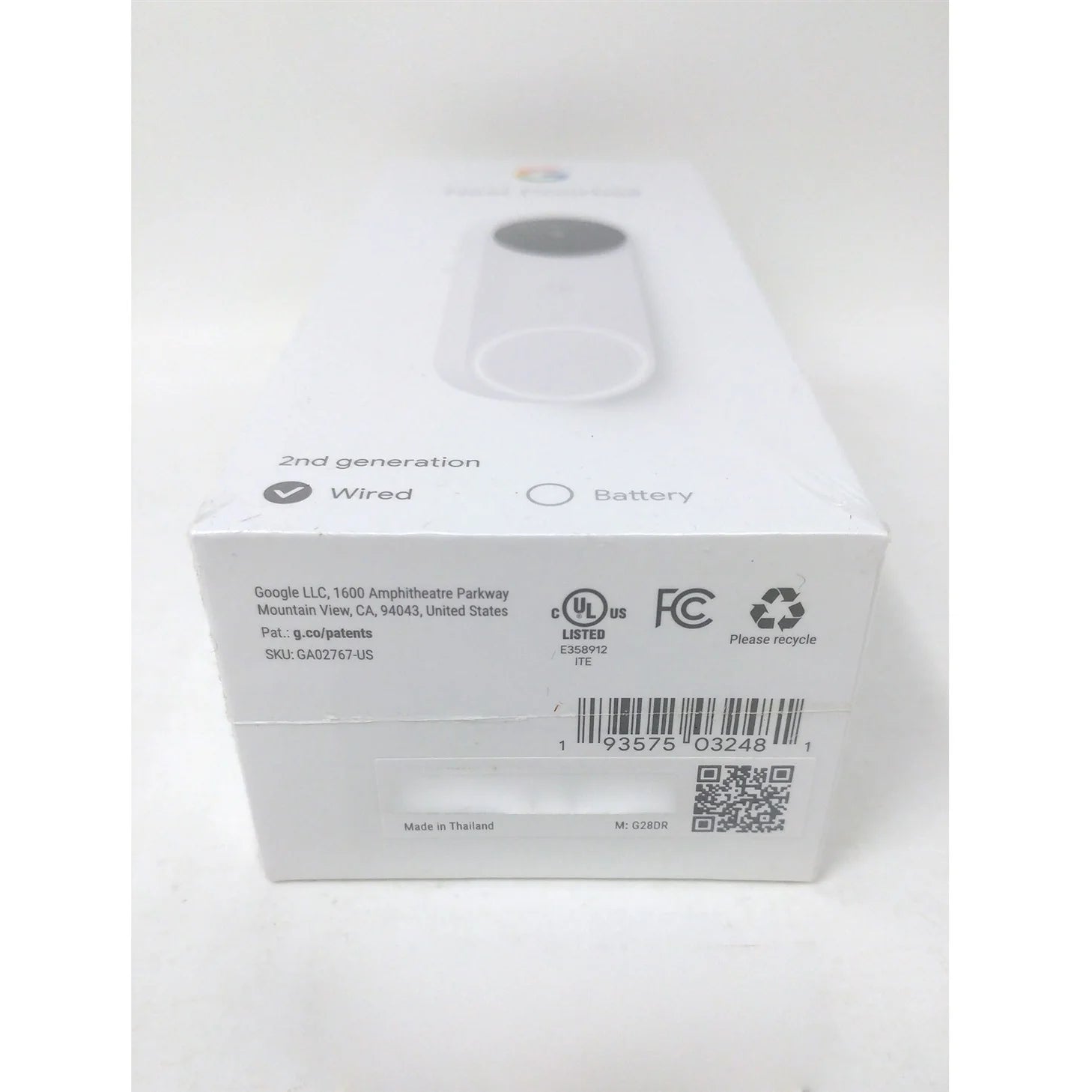 Google Nest Doorbell (Wired, 2nd gen) - Video Doorbell Camera - Doorbell Security Camera - Snow