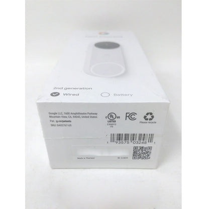 Google Nest Doorbell (Wired, 2nd gen) - Video Doorbell Camera - Doorbell Security Camera - Snow