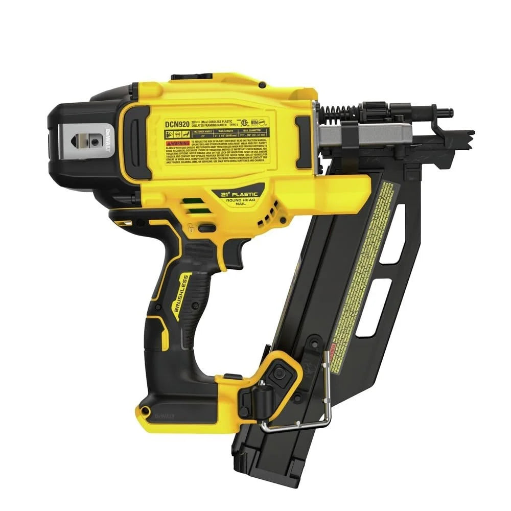 Dewalt DCN920B 20V MAX Brushless 21-Degree Lithium-Ion Cordless Plastic Framing Nailer Tool Only