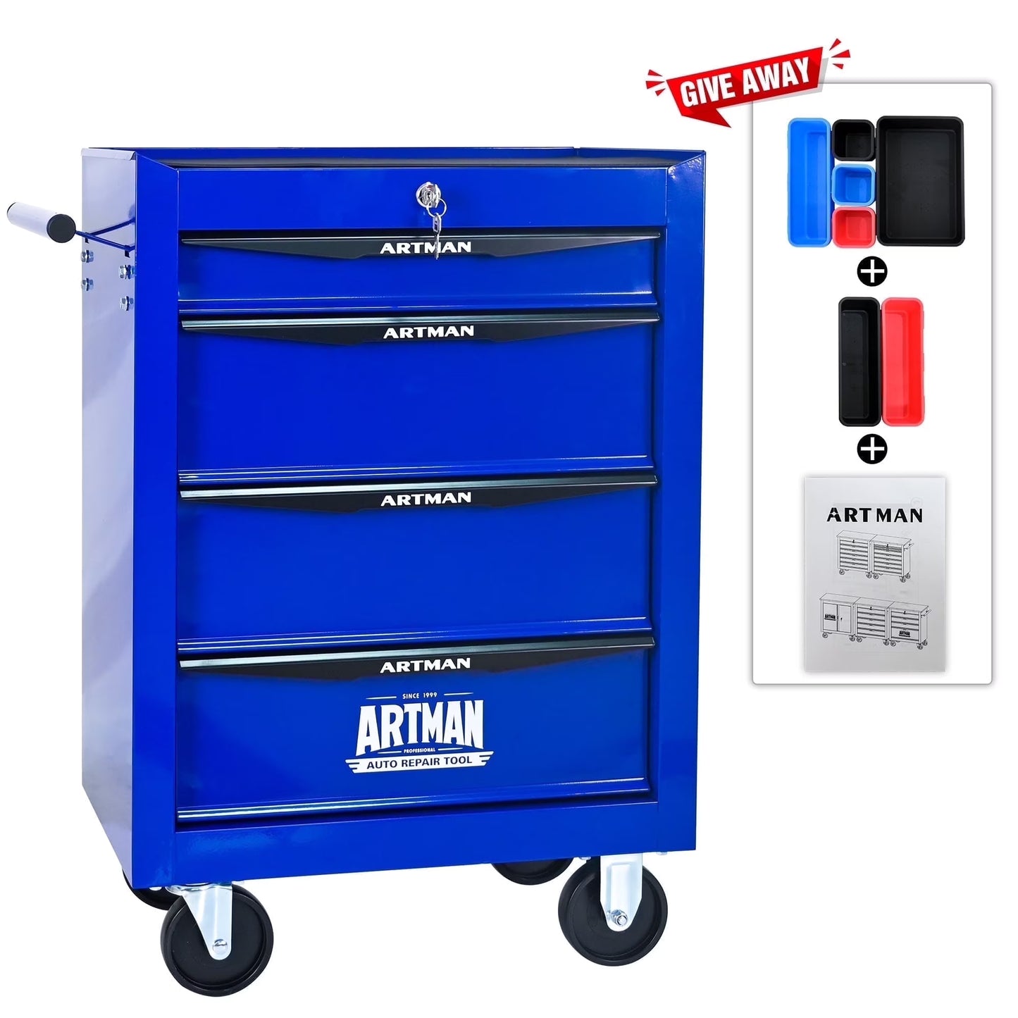 ARTMAN 20" 6-Drawer Tool Chest Cabinet with Ball Bearing Drawer Slides, Steel Tool Storage Box Organizer for Garage Workshop Repair Shop