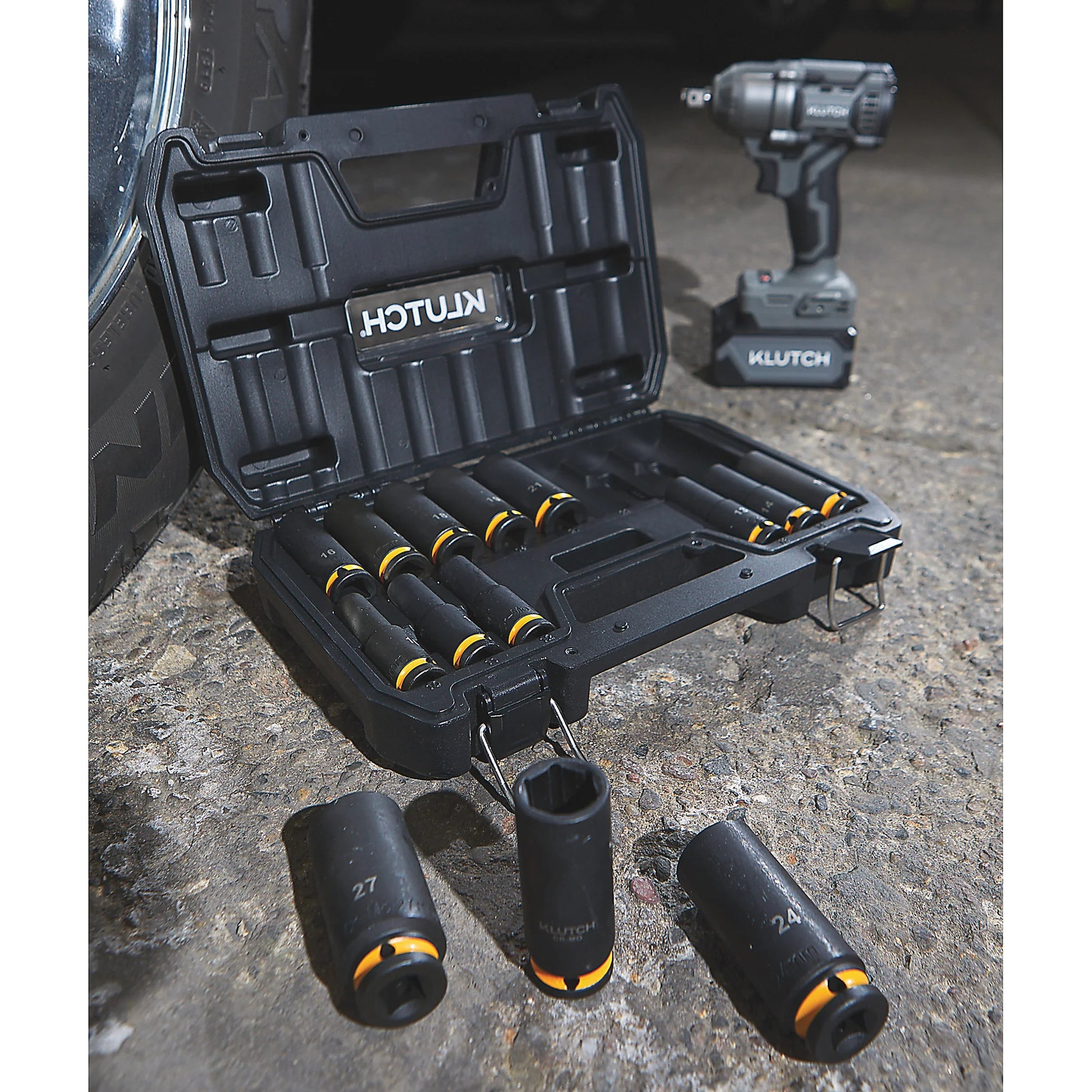 Klutch 1/2in. Impact Wrench, KLiQ 20V, 500 Ft./Lbs. Breakaway Torque, Brushless, Cordless, Bare Tool