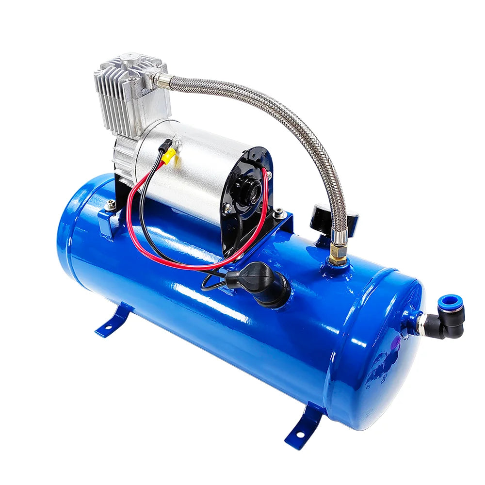 DC 12V 150PSI Air Compressor with 6 Liter Tank 1.6 Gallon | Fit for Train Horns Motorhome Tires | Inflator Air Compressor with 6L Tank Train Air Horn Kit